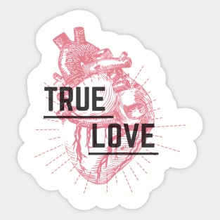 TRUE LOVE Red Heart Valentine's Day Occasion Sticker